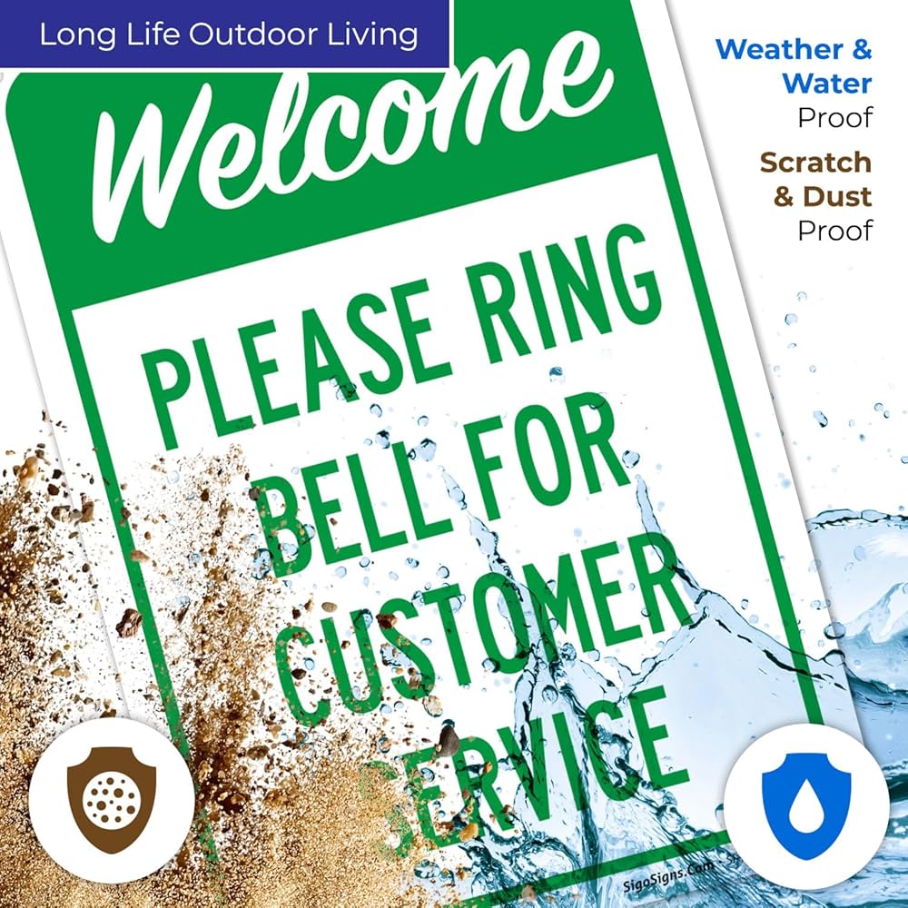 Bell♡ページ Classic Framed Please Ring Bell For Assistance Sign (White